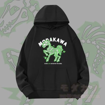 MODAKAWA Hoodie mit elektrisiertem Pferdemotiv (schwere Ausführung) - Schwarz A - 2XL - image 4
