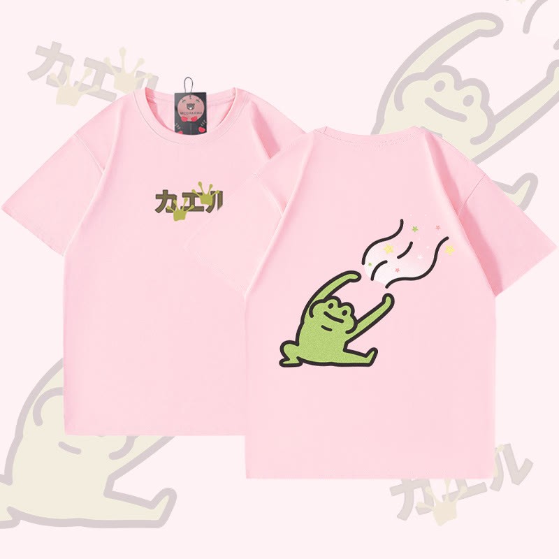 Goofy Frog Grafik-T-Shirt - Pink - 5XL - image 3