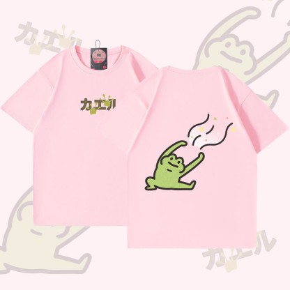 Goofy Frog Grafik-T-Shirt - Pink - 5XL - image 3