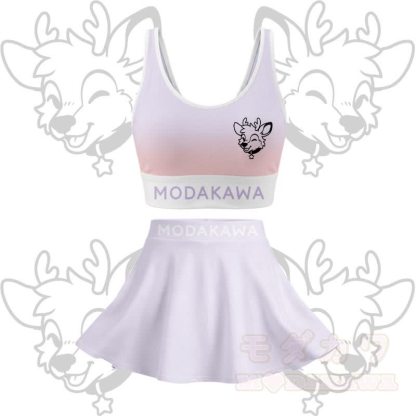 MODAKAWA X popipeko Hirsch-Grafik Crop Tanktop Sport Top Rock passendes Outfit - Lila Set - 2XL - image 12