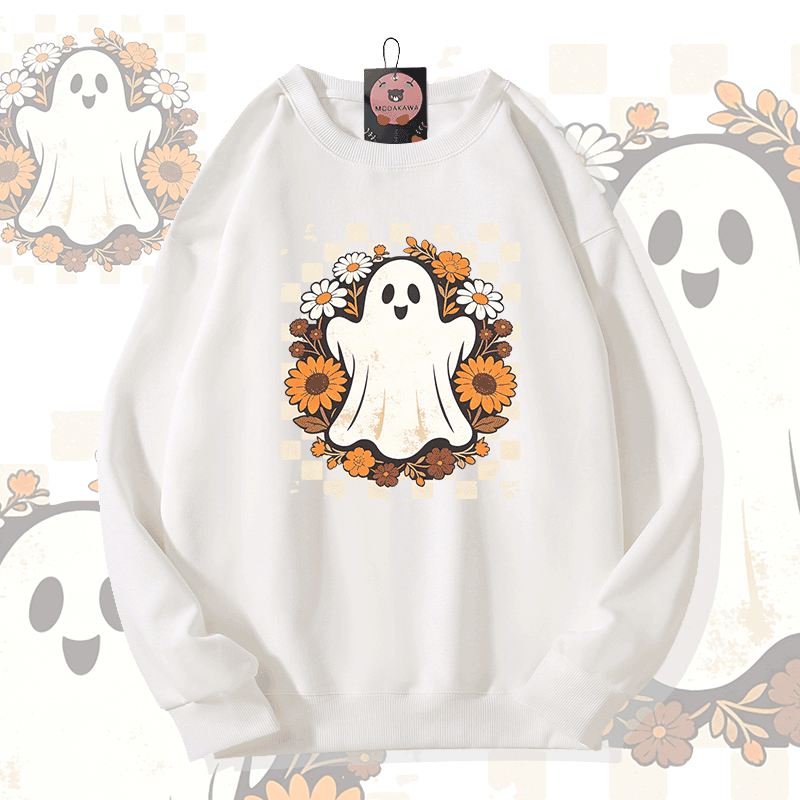 Modakawa Sweatshirt mit Geisterblumen-Grafik - White - 5XL - image 2