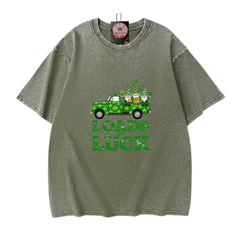 St. Pakrit-Tag – VIEL GLÜCK! Grafik: Modakawa Vintage Washed 100% Baumwolle T-Shirt - Green - 5XL - image 8