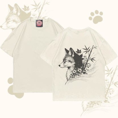 MODAKAWA Bambusfuchs-Grafik-T-Shirt - Beige - 5XL - image 2
