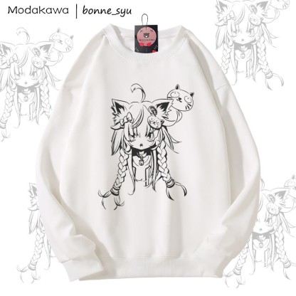 MODAKAWA X bonne_syu Unisex-Sweatshirt mit Katzenmotiv - White - 5XL - image 2