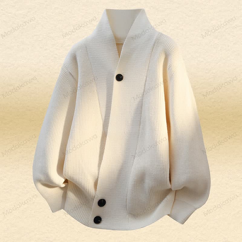 Zweiteiliges Set aus Strickjacke, Cordhose und Cardigan - Aprikosenpullover - 4XL - image 8