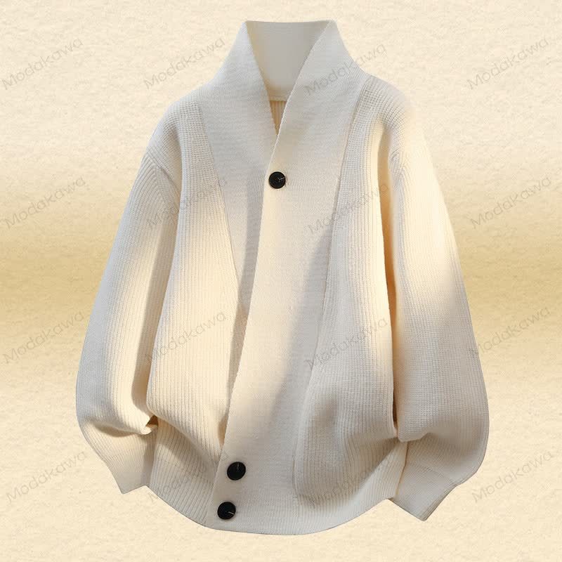 Zweiteiliges Set aus Strickjacke, Cordhose und Cardigan - Aprikosenpullover - 4XL - image 8