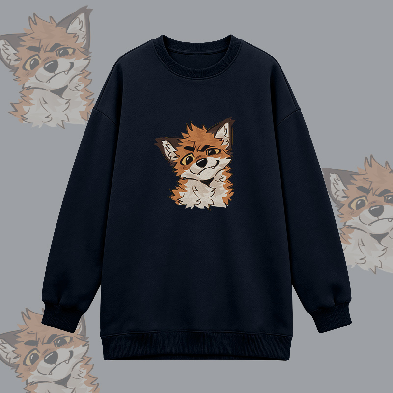 MODAKAWA X atka Fox Graphic Oversized Crewneck Sweatshirt - Black - 3XL - image 5