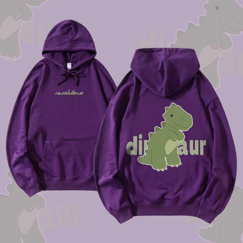MODAKAWA Niedlicher Dinosaurier-Hoodie aus Baumwollmischgewebe - Dark Purple - 5XL - image 2