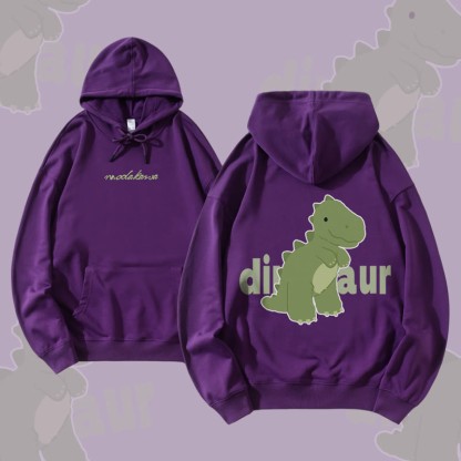 MODAKAWA Niedlicher Dinosaurier-Hoodie aus Baumwollmischgewebe - Dark Purple - 5XL - image 2