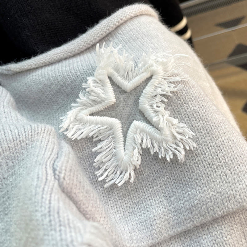 Pullover mit Farben -Stern und zerrissener Tasche - image 6