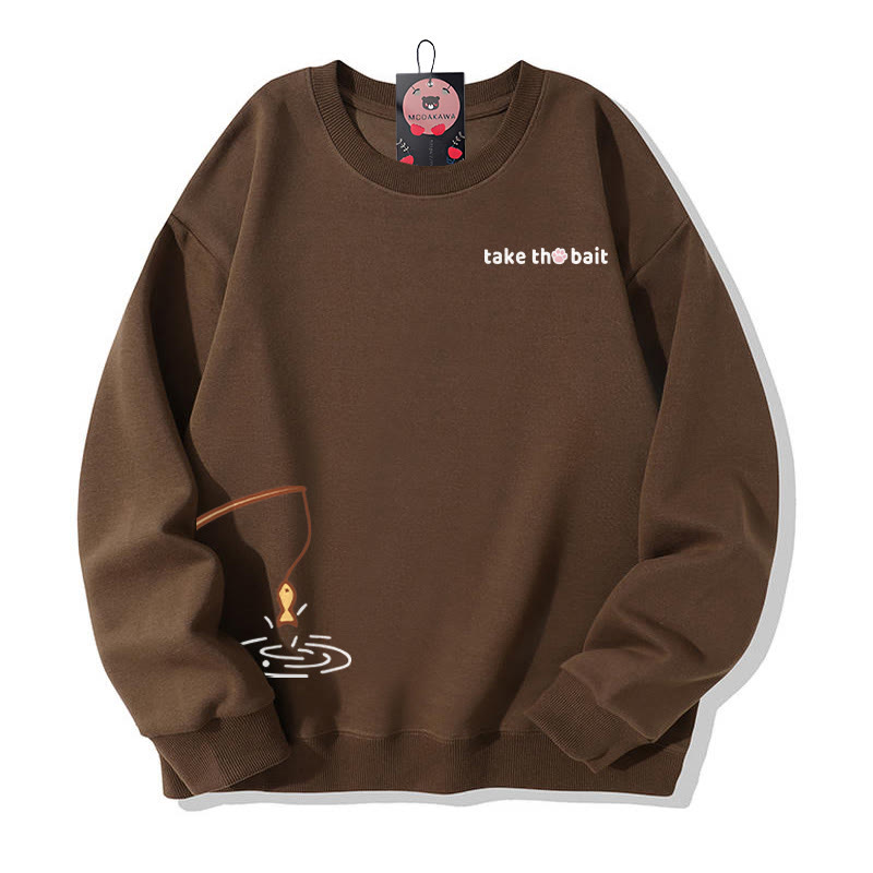 Partner-Sweatshirt mit Katzenmotiv und Angelmotiv, Rundhalsausschnitt - Brown - 5XL - image 3