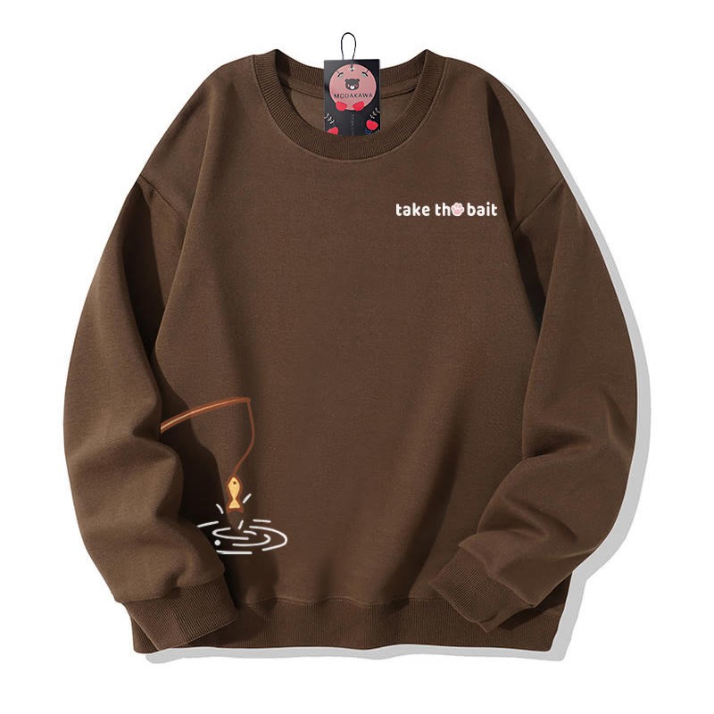 Partner-Sweatshirt mit Katzenmotiv und Angelmotiv, Rundhalsausschnitt - Brown - 5XL - image 3