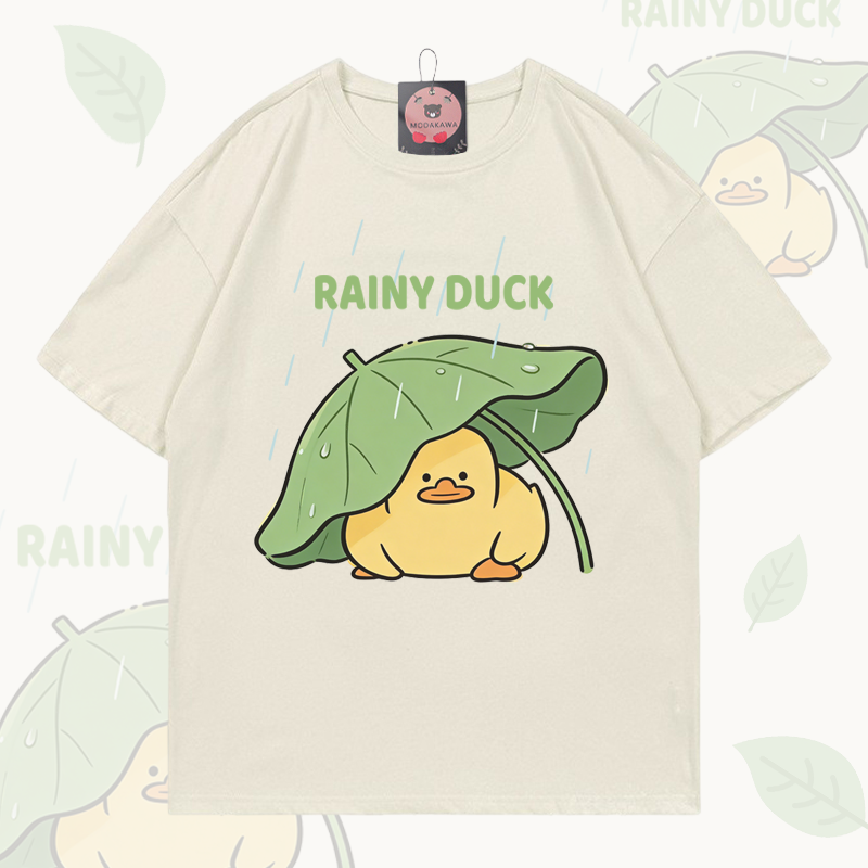 RAINY DUCK Grafik Modakawa 100% Baumwoll-T-Shirt - Light Beige - 5XL - image 2