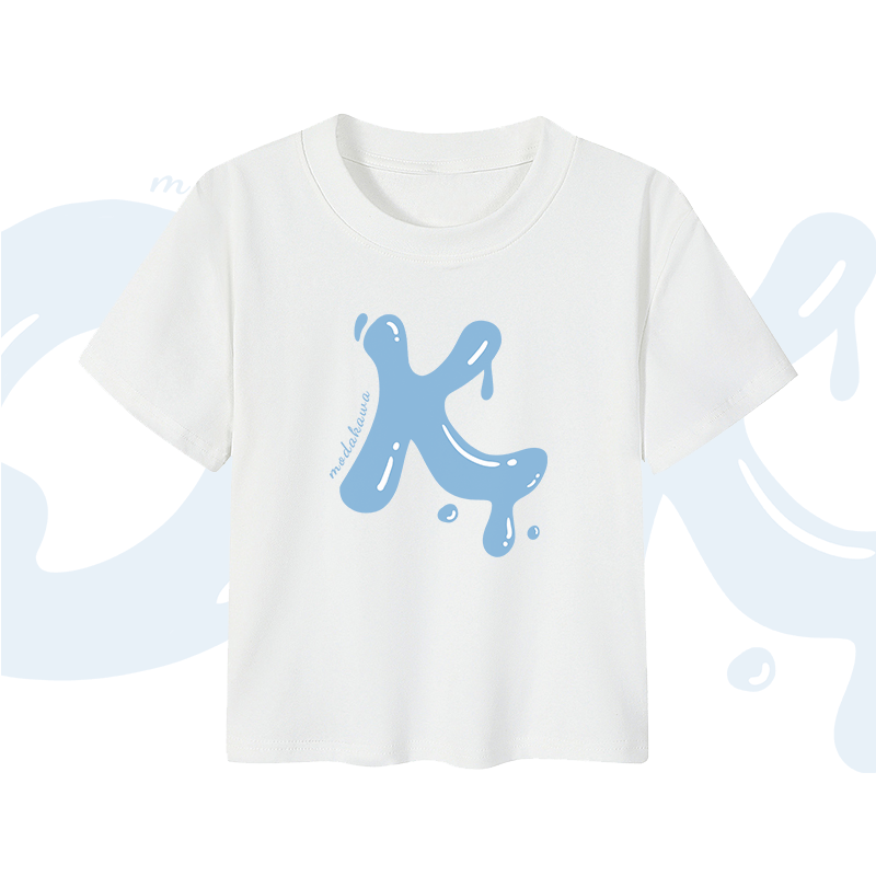 MODAKAWA OK Letter Graphic Couple Top - Crop Top - White - 5XL - image 6