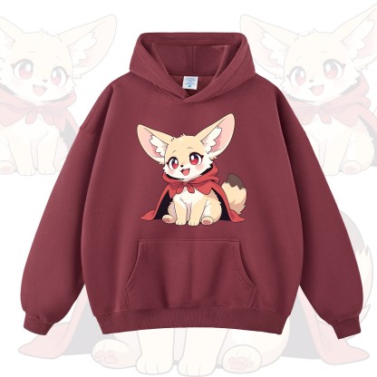 MODAKAWA Hoodie mit niedlichem Fuchs-Print - Burgund - 2XL - image 11