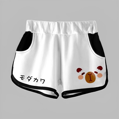 MODAKAWA Shorts mit Farbverlauf und Capybara-Grafik - White - 5XL - image 6