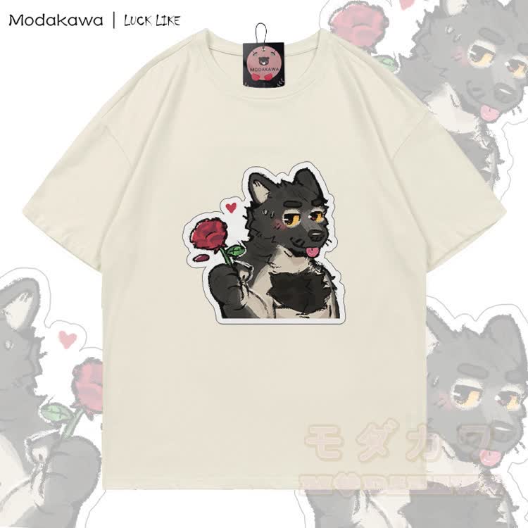 MODAKAWA X LUCK LIKE Rose Porto Grafik-T-Shirt aus 100 % Baumwolle - Hellbeige - 5XL - image 5