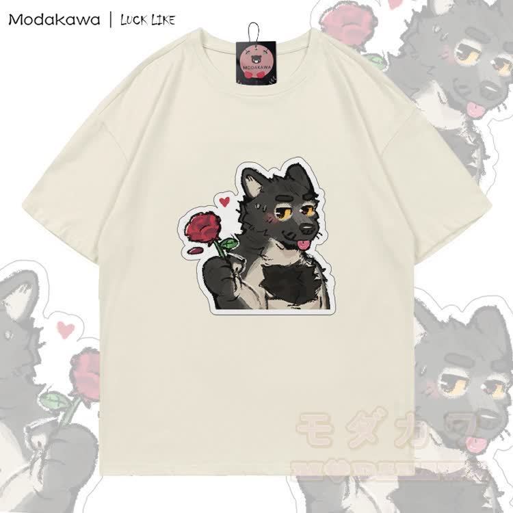 MODAKAWA X LUCK LIKE Rose Porto Grafik-T-Shirt aus 100 % Baumwolle - Hellbeige - 5XL - image 5