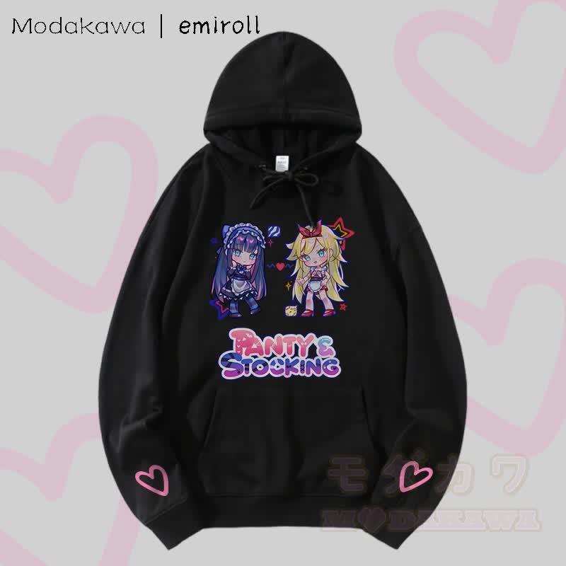 MODAKAWA X emiroll Niedlicher Mädchen-Hoodie mit Grafikmuster aus Baumwollmischgewebe - Schwarz - 5XL - image 5
