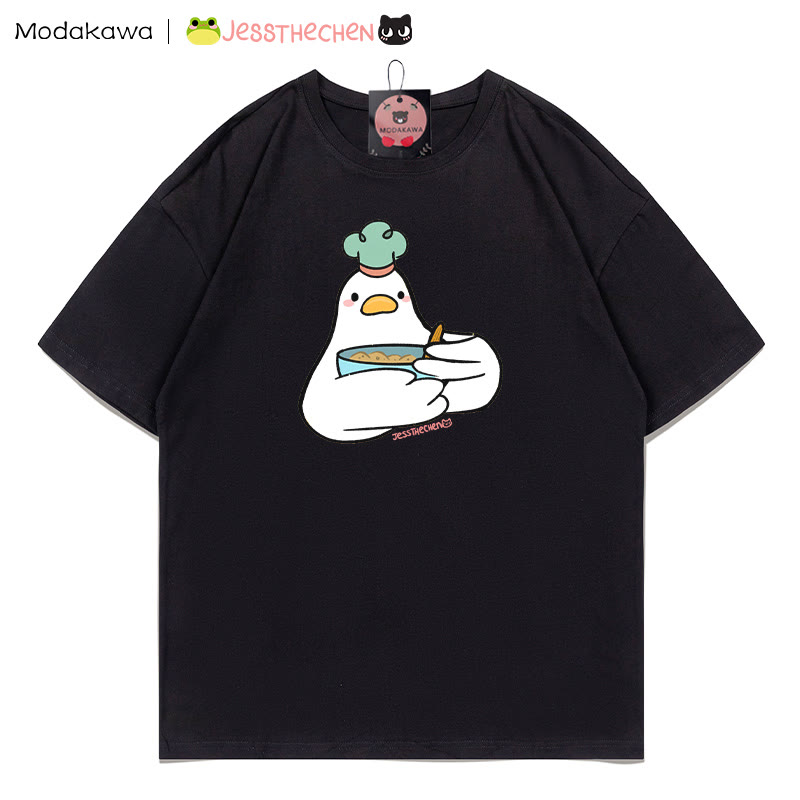 MODAKAWA X jessthechen Duck Chef Grafik-T-Shirt - Black - 5XL - image 3