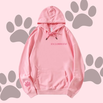 MODAKAWA Streetwear Pullover Hoodie mit Buchstabenpfoten-Grafik - Pink - 5XL - image 2