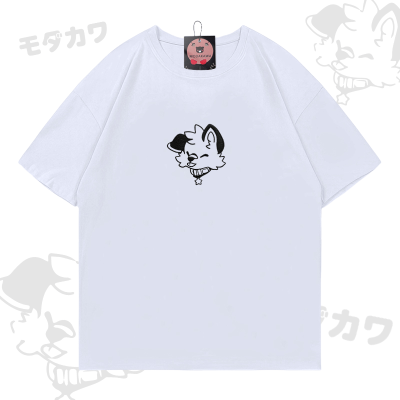 MODAKAWA X popipeko Besticktes T-Shirt aus Baumwolle mit fröhlichem Welpenmotiv - White - 5XL - image 4