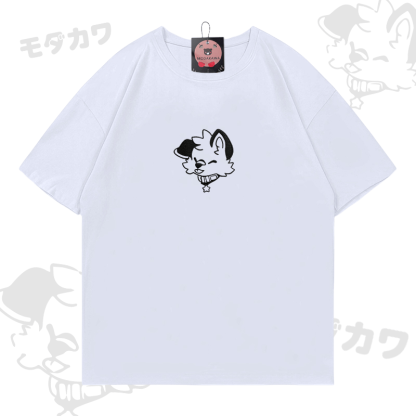MODAKAWA X popipeko Besticktes T-Shirt aus Baumwolle mit fröhlichem Welpenmotiv - White - 5XL - image 4