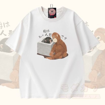 Monkey Modakawa Vintage Washed 100% Cotton T-Shirt - Weiß - 5XL - image 3