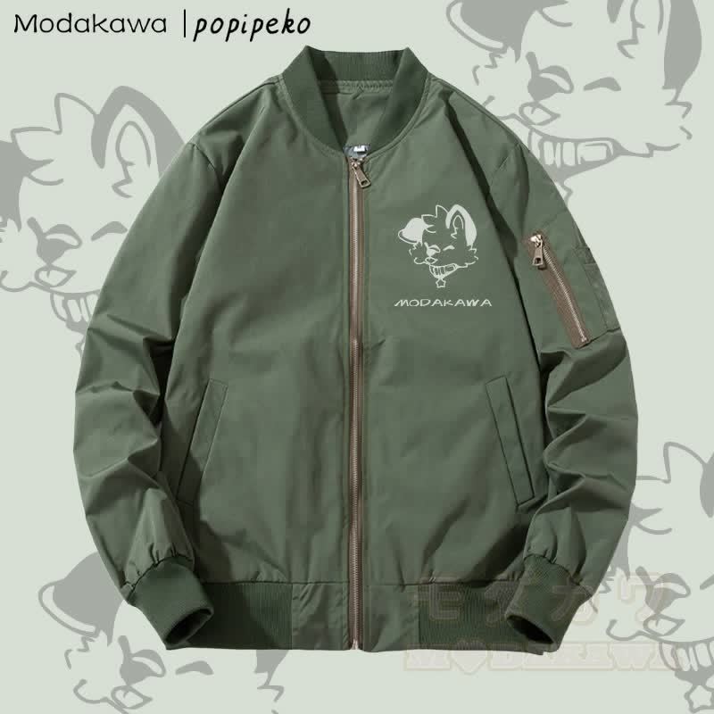 MODAKAWA X popipeko Puppy Graphic Zip Up Outerwear Jacket - Verdickt - Grün - 4XL - image 4