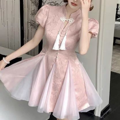 Minikleid aus Tüll im chinesischen Stil mit Quasten - image 7