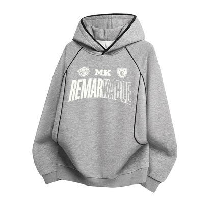Bemerkenswerter Modakawa Raglan-Oversize-Pullover-Hoodie mit Grafikprint - Grey - 3XL - image 3