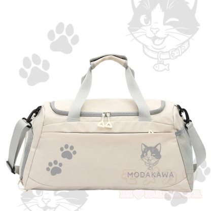 Modakawa Sporttasche mit großem Fassungsvermögen und Katzenmotiv - Weiß - 55 x 28 x 26 cm - image 5