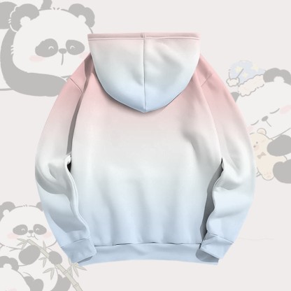 Panda Graphic Modakawa Gradient Pullover Hoodie - image 5