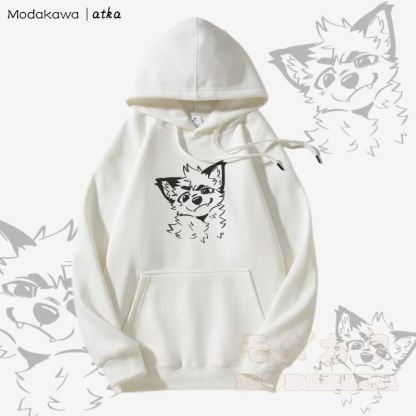 Niedlicher Hoodie mit Fleecefutter und Fuchs-Grafik - Weiß - 5XL - image 3
