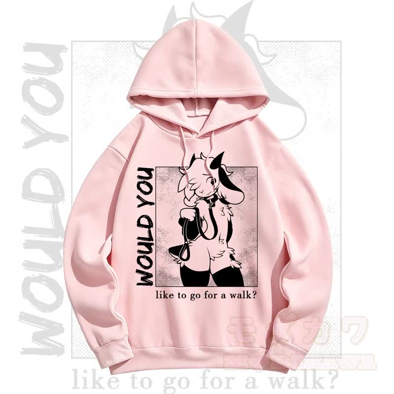 MODAKAWA WOULD YOU Kapuzenpullover mit Schafprint - Rosa - 5XL - image 5