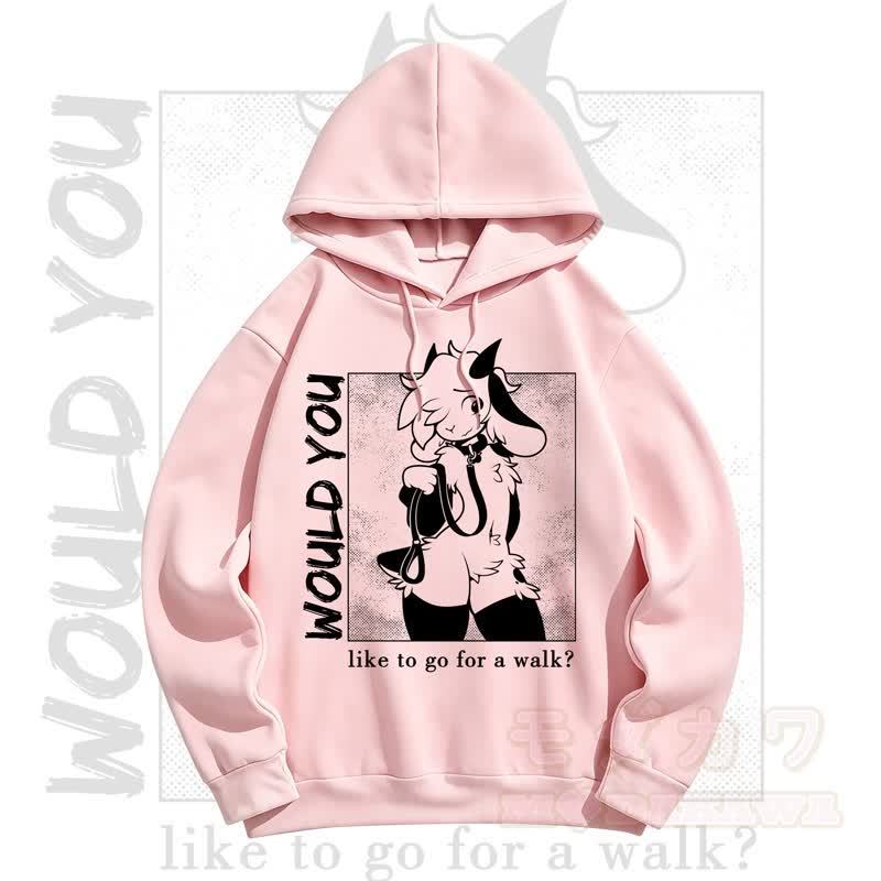 MODAKAWA WOULD YOU Kapuzenpullover mit Schafprint - Rosa - 5XL - image 5