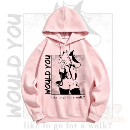 MODAKAWA WOULD YOU Kapuzenpullover mit Schafprint - Rosa - 5XL - image 5