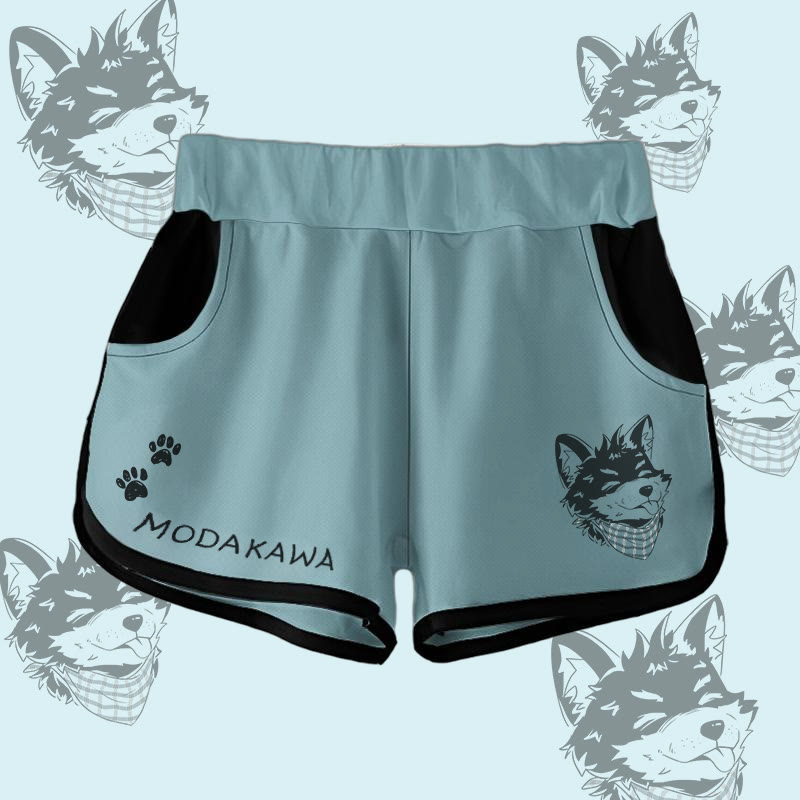 MODAKAWA Gradient Tongue-Out Koda Graphic Shorts - Teal - 5XL - image 2