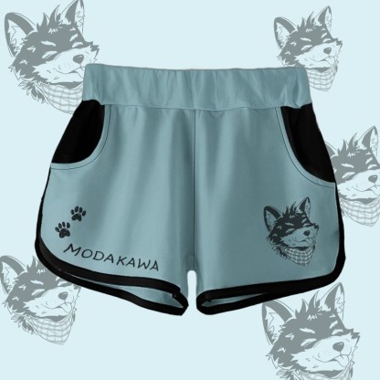 MODAKAWA Gradient Tongue-Out Koda Graphic Shorts - Teal - 5XL - image 2