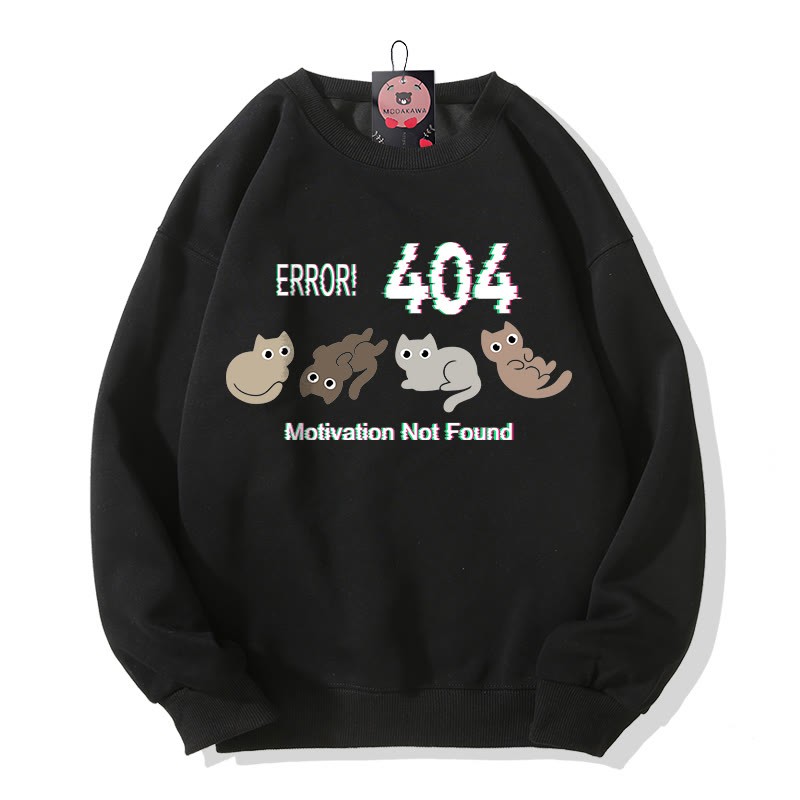 ERROR 404 MOTIVATION NICHT GEFUNDEN Katzenmotiv Rundhals-Sweatshirt - Black - 5XL - image 5