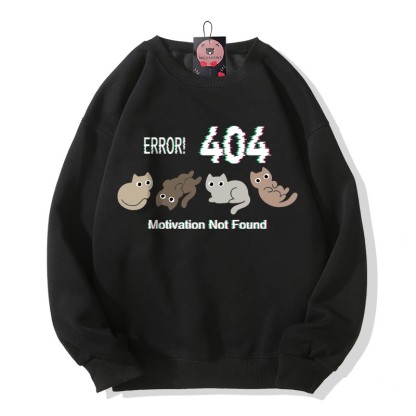 ERROR 404 MOTIVATION NICHT GEFUNDEN Katzenmotiv Rundhals-Sweatshirt - Black - 5XL - image 5