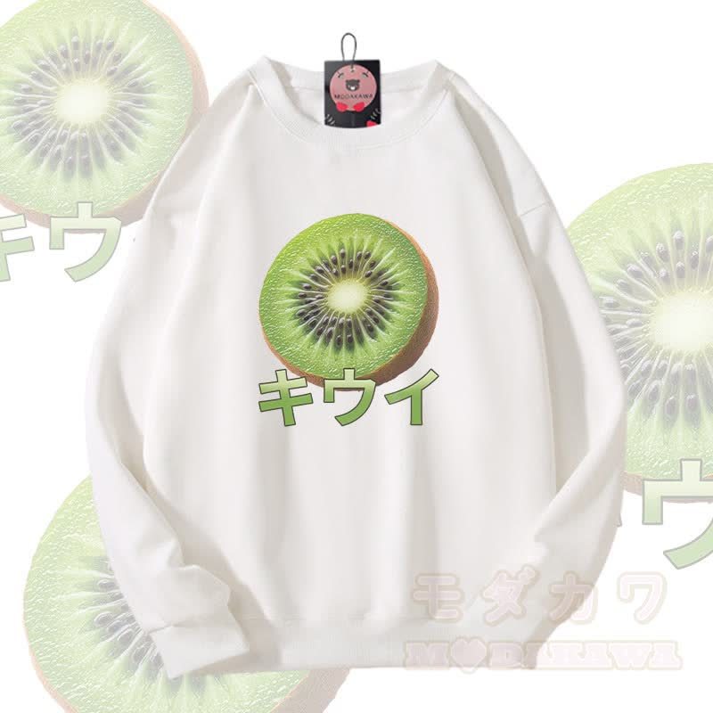 Kiwi Graphic Modakawa Unisex Sweatshirt - Weiß - 5XL - image 3