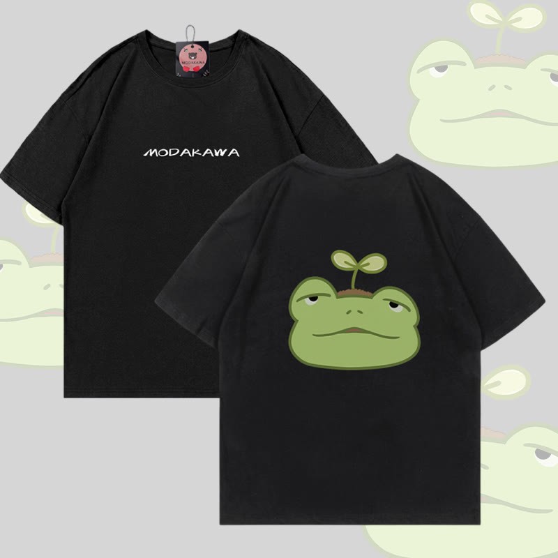 Sprout Frog Graphic Modakawa Baumwoll-T-Shirt - Black - 5XL - image 4