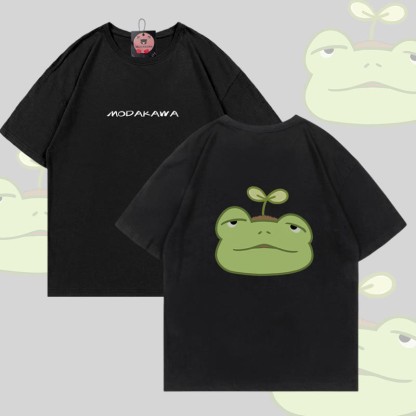 Sprout Frog Graphic Modakawa Baumwoll-T-Shirt - Black - 5XL - image 4