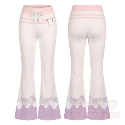 MODAKAWA X popipeko Puppy Graphic Crop Tank Top Sport Top Flare Pants Matching Outfit - Rosa Hose - 2XL - image 11