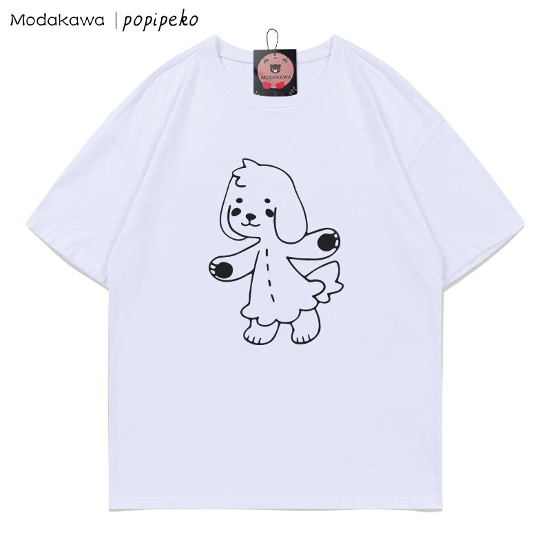 MODAKAWA X popipeko Puppy Pookie Print T-Shirt - White - 5XL - image 3