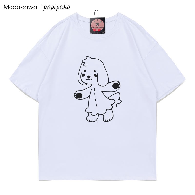 MODAKAWA X popipeko Puppy Pookie Print T-Shirt - White - 5XL - image 3