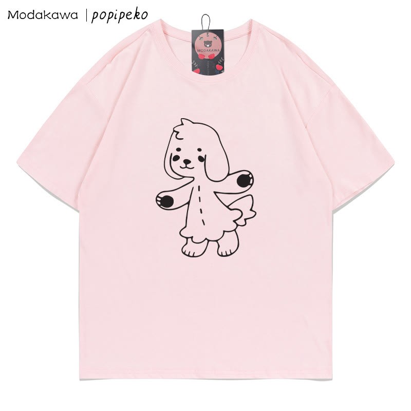 MODAKAWA X popipeko Puppy Pookie Print T-Shirt - Pink - 5XL - image 4