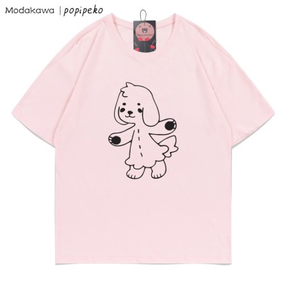 MODAKAWA X popipeko Puppy Pookie Print T-Shirt - Pink - 5XL - image 4