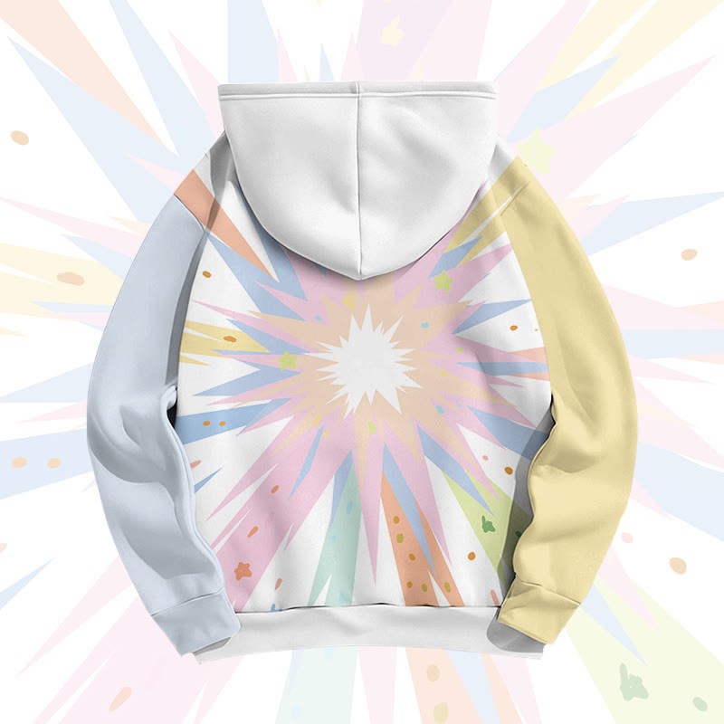 MODAKAWA HEARTBEAT Pullover-Hoodie mit Herzmotiv und Allover-Print - image 4